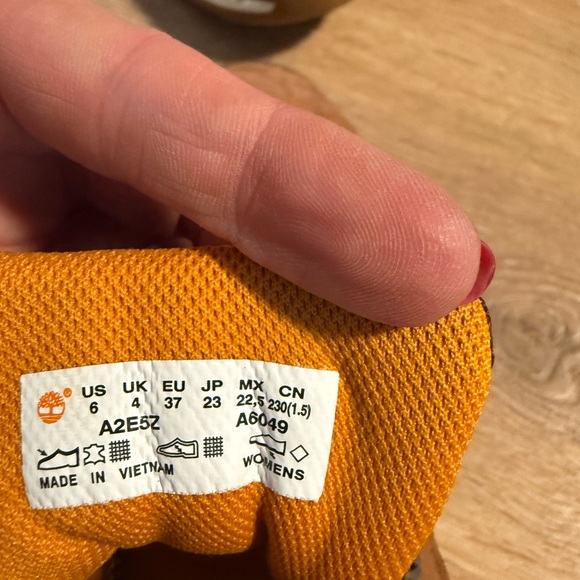 Timberland Brown Suede Ankle Boots with Maroon and Yellow Accents - Picture 3 of 3